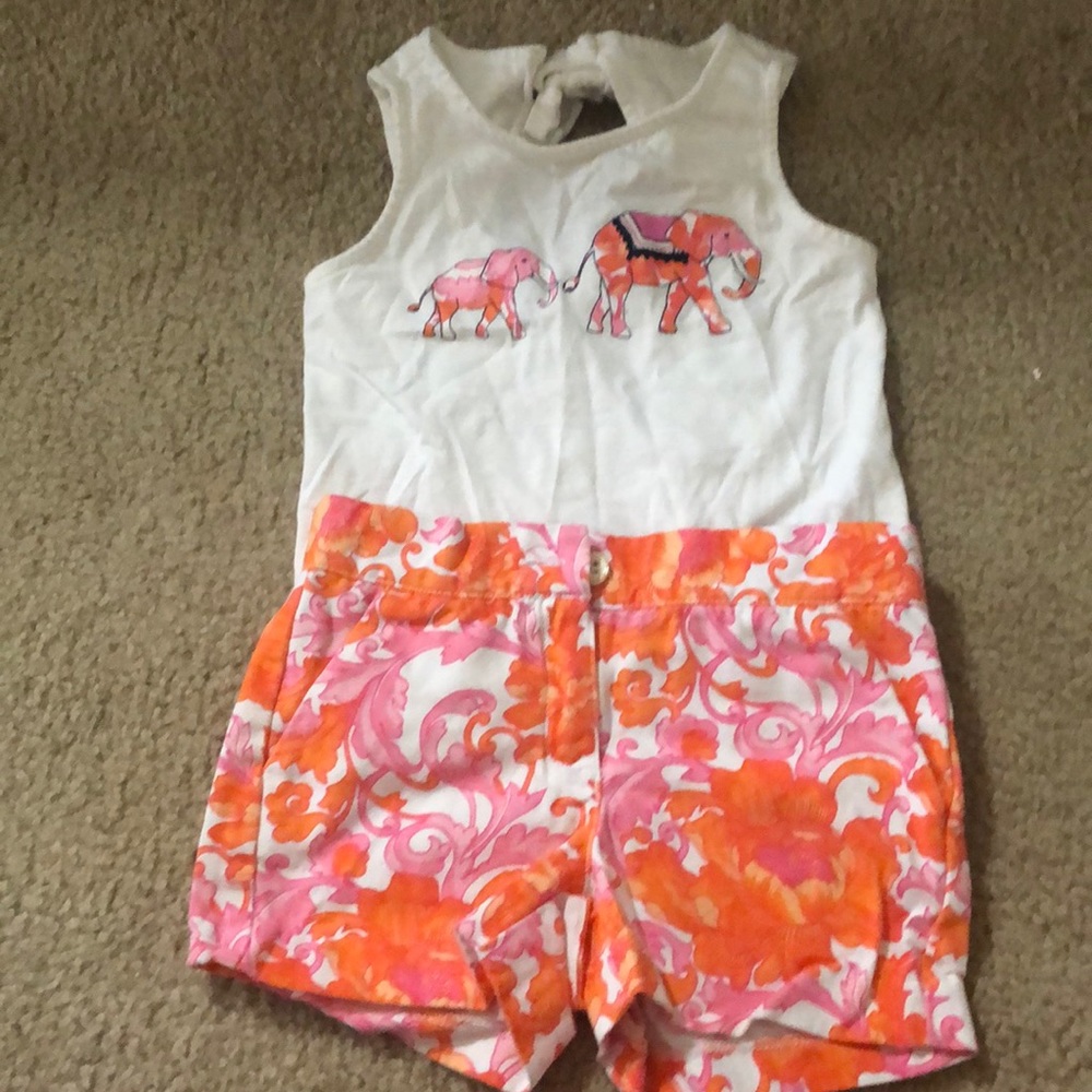 Janie and jack elephant shorts and tank